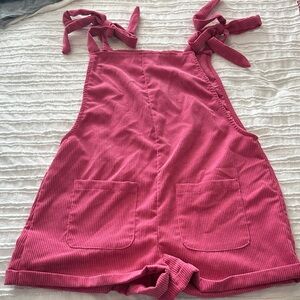 Pink Corduroy Overalls
